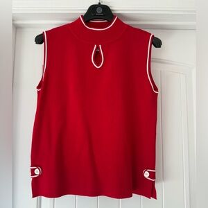 Lisa International Red Sleeveless Top